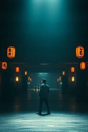 无声对峙剧集竖版封面，冷白审讯室灯光下两张对峙的侧脸